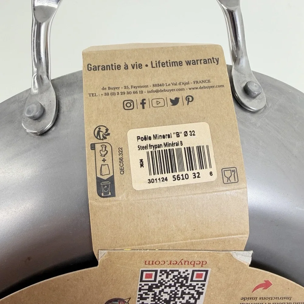 de Buyer MINERAL B Carbon Steel Fry Pan 12.5
